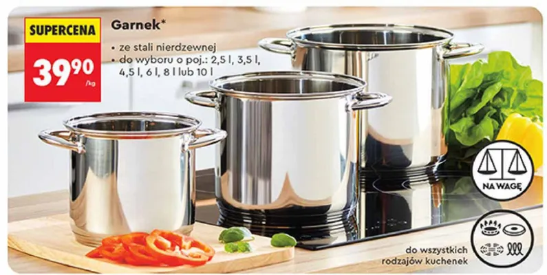 Garnek ze stali nierdzewnej 8 l promocja w Biedronka