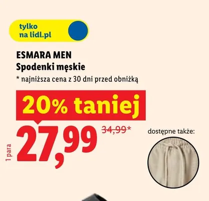 Spodenki męskie Esmara Men promocja w Lidl
