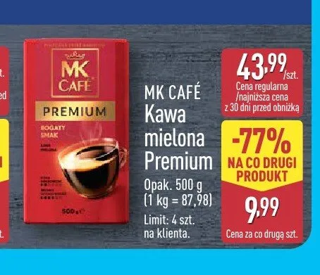 Kawa mielona Premium MK Café promocja w Aldi