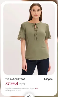 Tunika t-shirtowa Bonprix promocja w bonprix