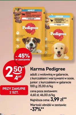 Karma dla psa Pedigree Adult z kurczakiem i warzywami w sosie promocja w Żabka