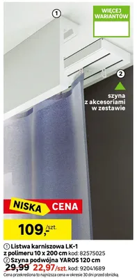 Szyna podwójna YAROS 120cm promocja w Leroy Merlin
