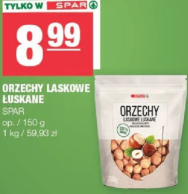 Orzechy laskowe łuskane promocja w SPAR