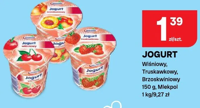 Jogurt wiśniowy, truskawkowy, brzoskwiniowy promocja w Chorten