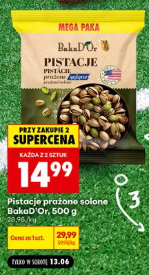 Pistacje prażone solone BakaD'Or promocja w Biedronka
