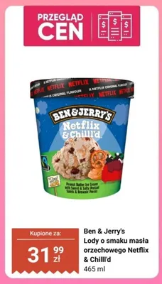 Lody Ben & Jerry's o smaku masła orzechowego Netflix & Chilll'd promocja w Biedronka