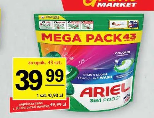 Kapsułki do prania Ariel promocja w Gram Market