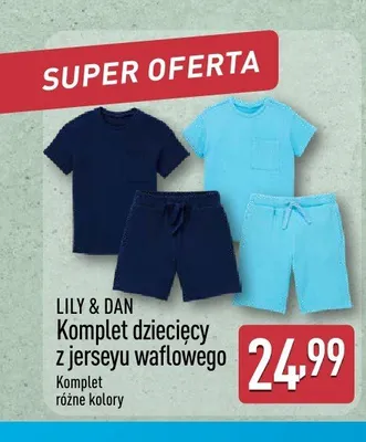 Komplet dziecięcy z jerseyu waflowego LILY & DAN promocja w Aldi