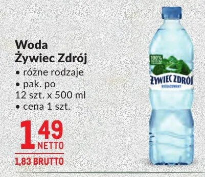 Woda Żywiec Zdrój różne rodzaje promocja w Makro