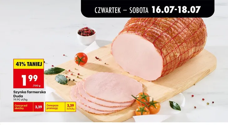 Szynka farmerska Duda promocja w Biedronka