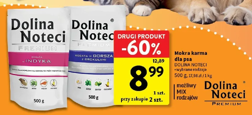 Mokra karma dla psa Dolina Noteci Premium bogata w indyka promocja w Intermarche