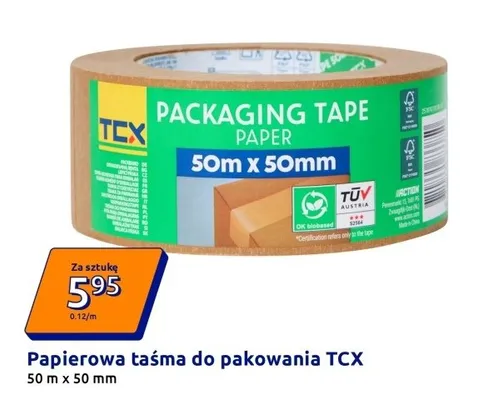 Papierowa taśma do pakowania promocja w Action
