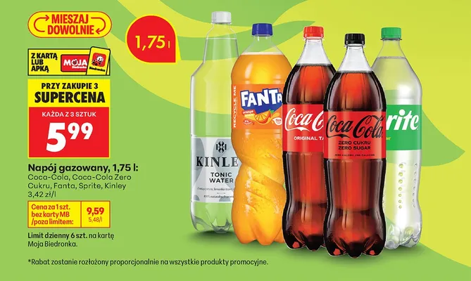 Napój gazowany Fanta 1,75l promocja w Biedronka