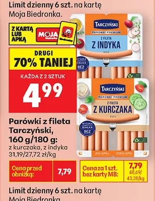 Parówki z fileta z kurczaka promocja w Biedronka