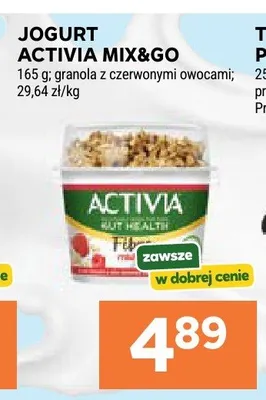 Jogurt Activia Mix&Go z granolą i czerwonymi owocami promocja w Stokrotka