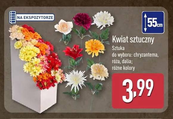 Kwiat sztuczny róża promocja w Aldi