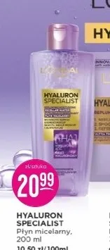 Hyaluron Specialist płyn micelarny różne rodzaje L'Oreal promocja w Drogerie Jasmin