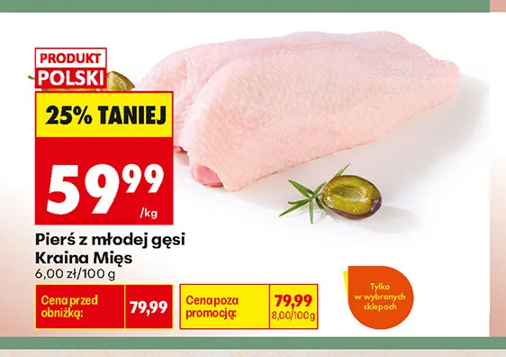 Pierś z młodej gęsi Kraina Mięs promocja w Biedronka