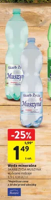 Woda mineralna SKARB ŻYCIA MUSZYNA promocja w Intermarche
