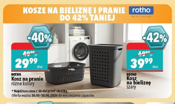 Kosz na pranie Rotho promocja w Biedronka Home