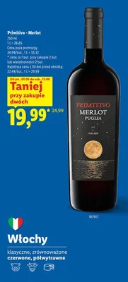 Wino Primitivo di manduria promocja w Lidl