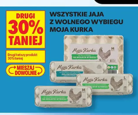 Jaja z wolnego wybiegu Moja Kurka promocja w Biedronka