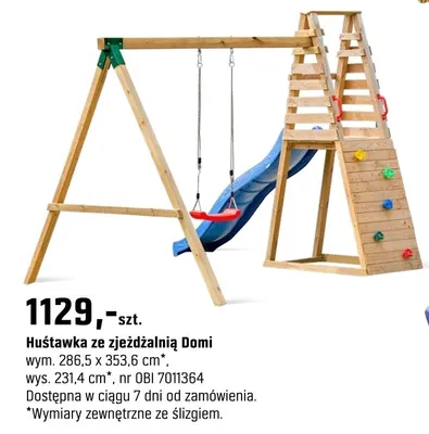 Huśtawka ze zjeżdżalnią Domi promocja w OBI