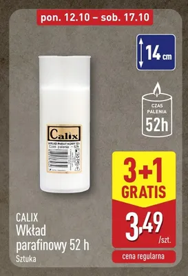 Wkład parafinowy Calix 52 h promocja w Aldi