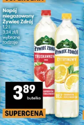 Napój niegazowany Żywiec Zdrój truskawkowy promocja w Delikatesy Centrum