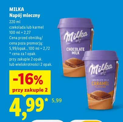Napój mleczny czekolada Milka promocja w Lidl