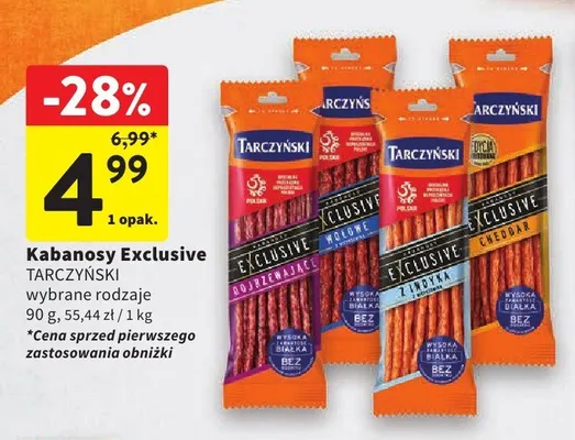 Kabanosy Exclusive wybrane rodzaje promocja w Intermarche
