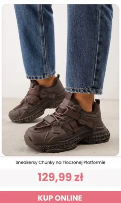 Sneakersy Chunky na Tłoczonej Platformie Renee promocja w Renee