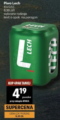 Piwo Lech promocja w Delikatesy Centrum