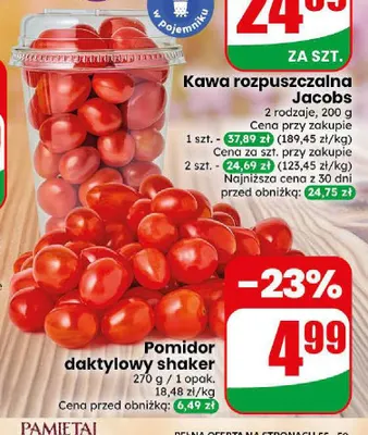 Pomidory daktylowe shaker promocja w Dino