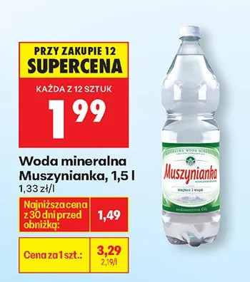 Woda mineralna 1,5 l promocja w Biedronka