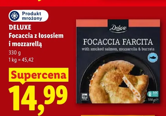 Focaccia z łososiem i mozzarellą Deluxe promocja w Lidl