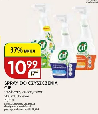 Spray do czyszczenia cif wybrany asortyment promocja w Chata Polska