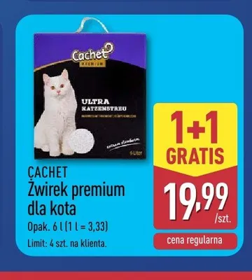 Żwirek premium dla kota Cachet promocja w Aldi