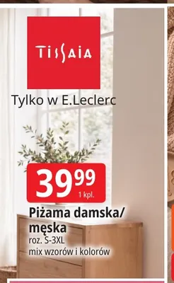 Piżama męska Tissaia promocja w Leclerc