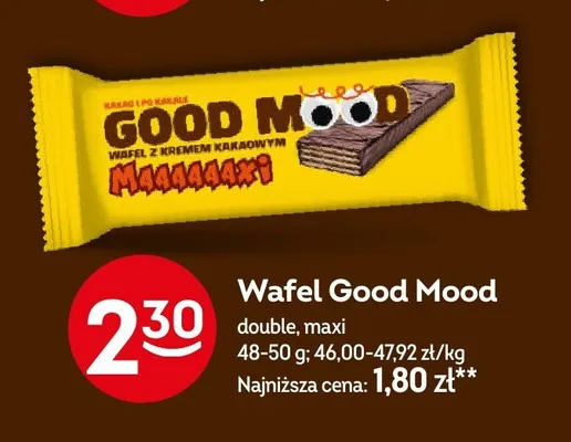 Wafel z kremem kakaowym Good Mood double maxi promocja w Żabka