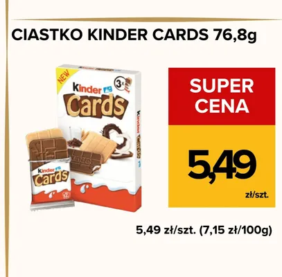 Ciastko Kinder Cards promocja w Supeco