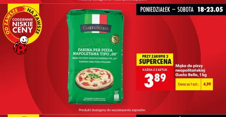 Mąka do pizzy neapolitańskiej Gusto Bello promocja w Biedronka