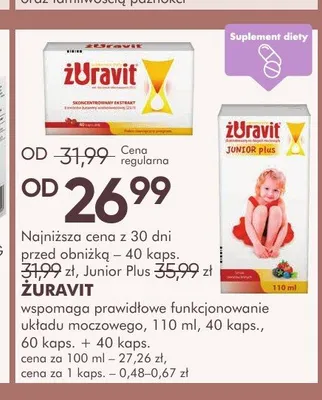 Suplement diety Żuravit Junior Plus promocja w Super-Pharm