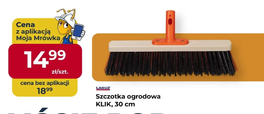 Szczotka ogrodowa Klik 30 cm Laguz promocja w PSB Mrówka