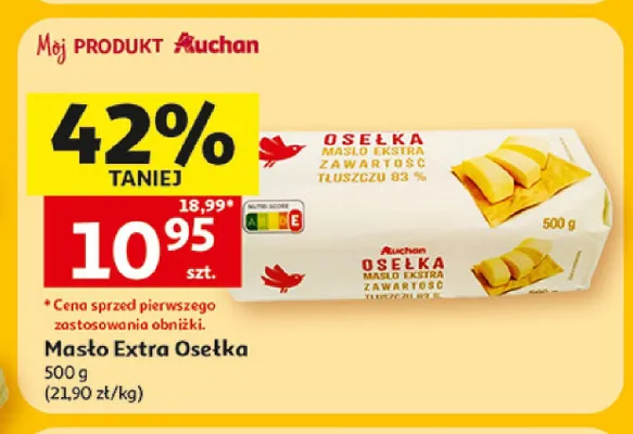 Masło Extra Osełka Auchan promocja w Auchan