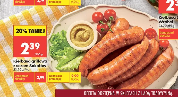 Kiełbasa grillowa z serem Sokołów promocja w Biedronka