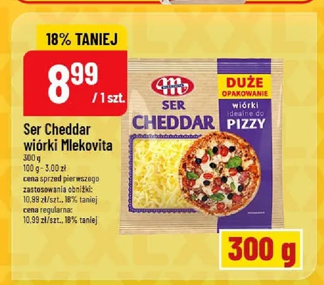 Ser Cheddar wiórki Mlekovita promocja w POLOmarket