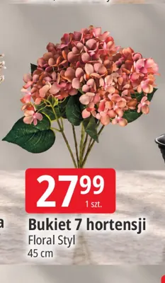 Bukiet 7 hortensji Floral Styl promocja w Leclerc