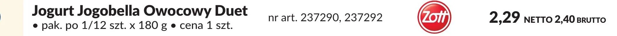 Jogurt Jogobella Owocowy Duet promocja w Makro