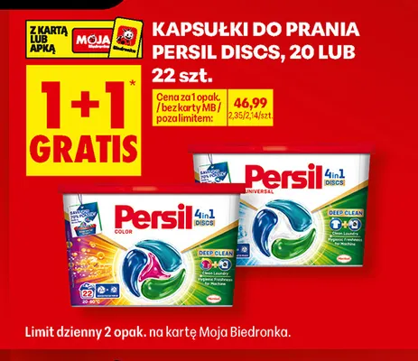 Kapsułki do prania Persil Discs 22 szt. promocja w Biedronka